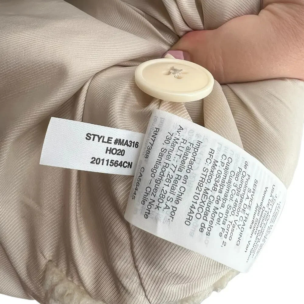 Madewell Sherpa Walton Shirt-Jacket Cream Ivory‎ Button Down Size XS - Picture 10 of 10